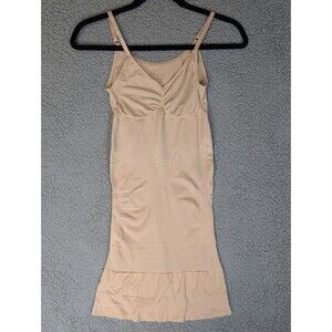 Assets by Spanx Shaping Tank Dress Womens Med. Red Hot Label Control Slip Beige